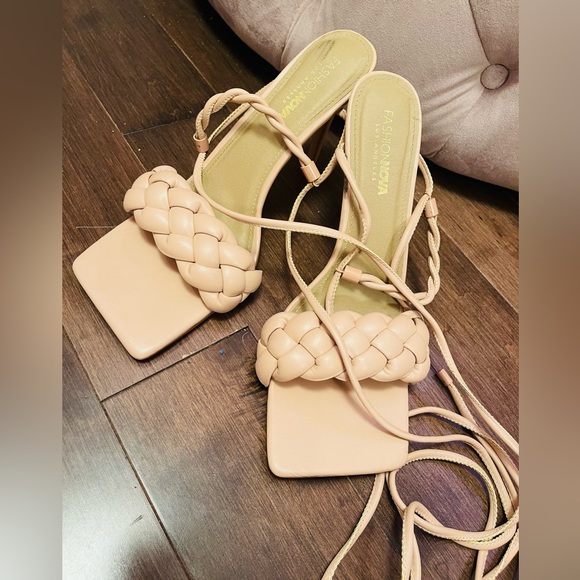 Square Toe Lace Up Stilettos - Picture 2 of 5